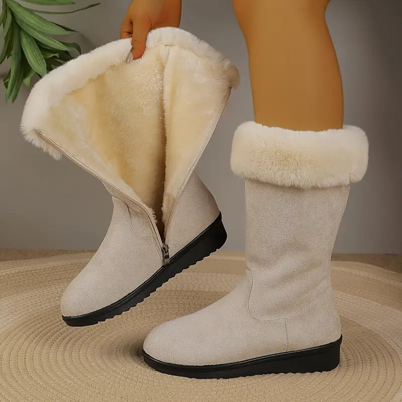 Andrea | Mid Calf Side Zip Snow Boots Women