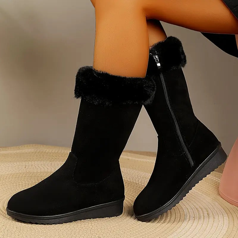 Andrea | Mid Calf Side Zip Snow Boots Women