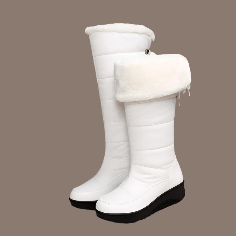 Andrea | Polished Knee High Quilted Snow Boots