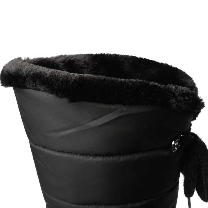 Andrea | Polished Knee High Quilted Snow Boots
