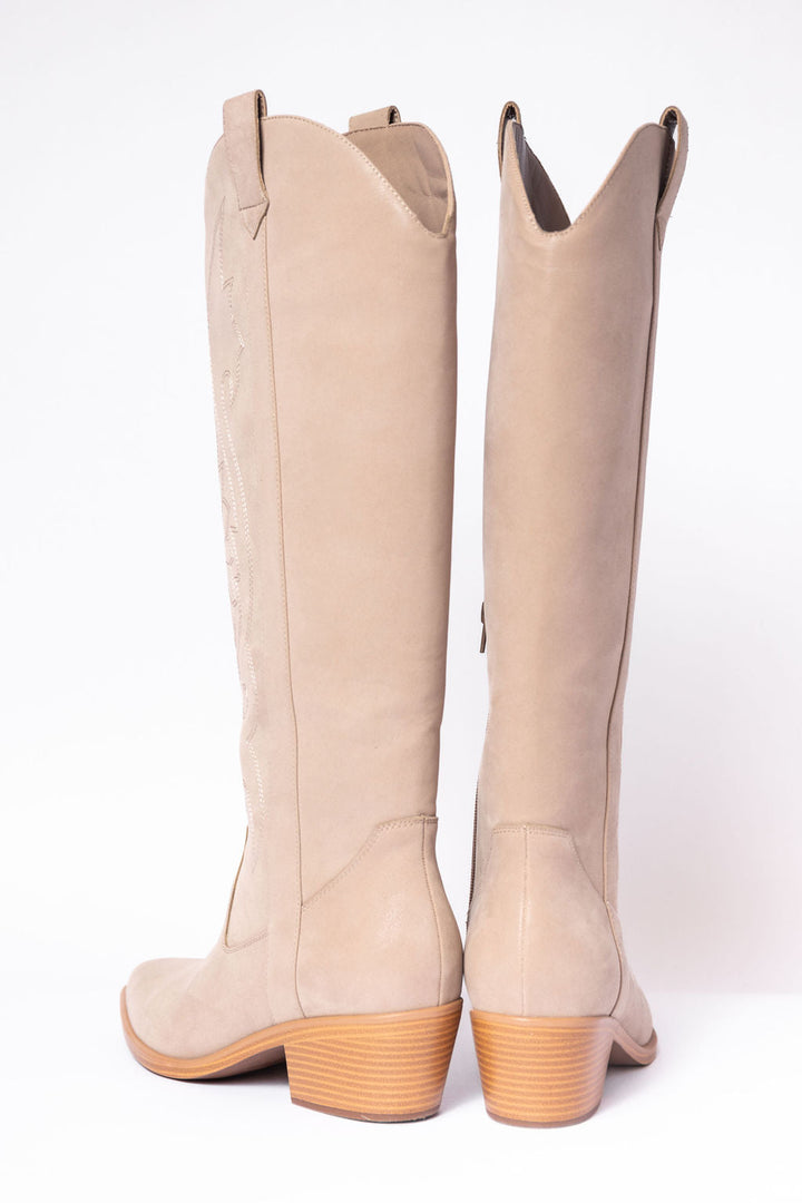 Andrea | Polished Pointed Toe Tall Cowboy Boots