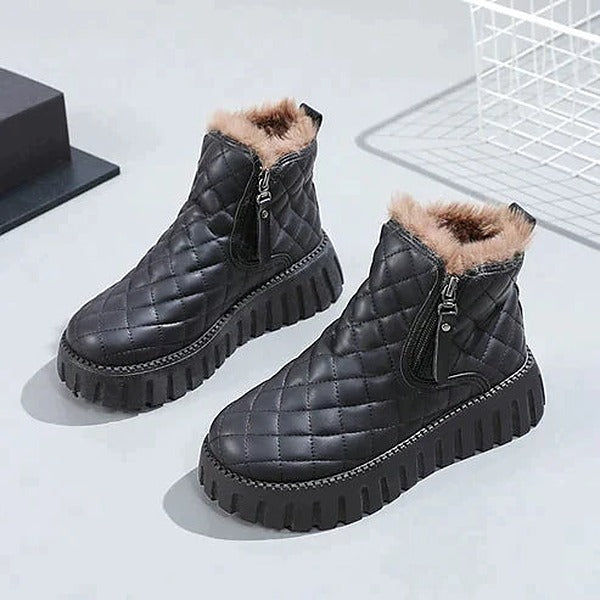 Andrea | Quilted Platform Ankle Winter Boots Women