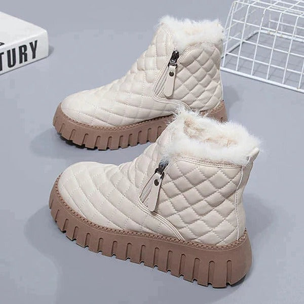 Andrea | Quilted Platform Ankle Winter Boots Women