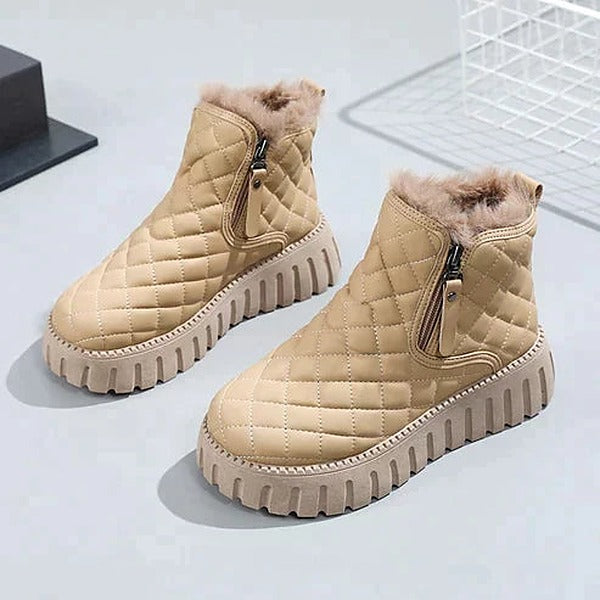 Andrea | Quilted Platform Ankle Winter Boots Women