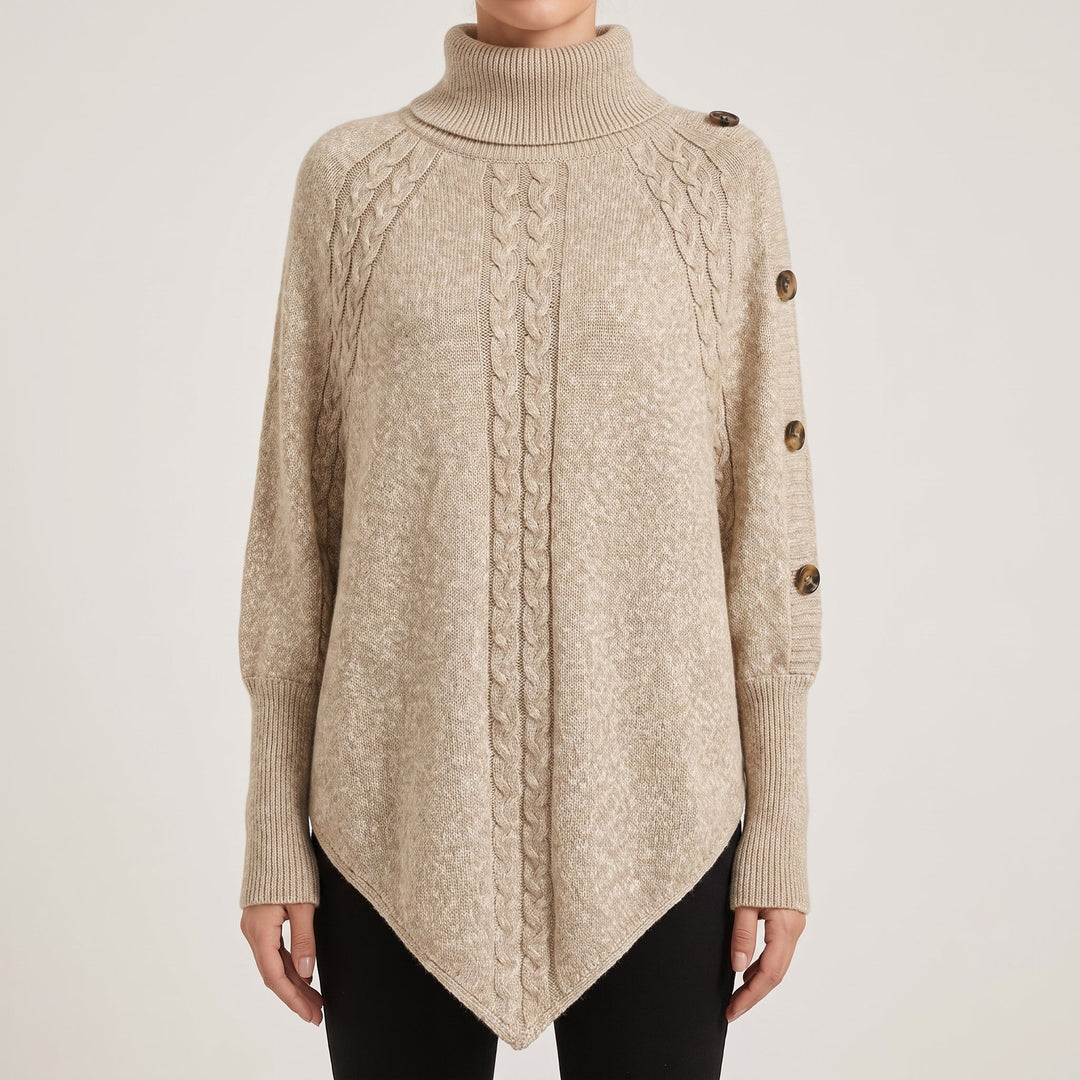 Andrea | Refined Oversized Cable Knit Turtleneck Sweater