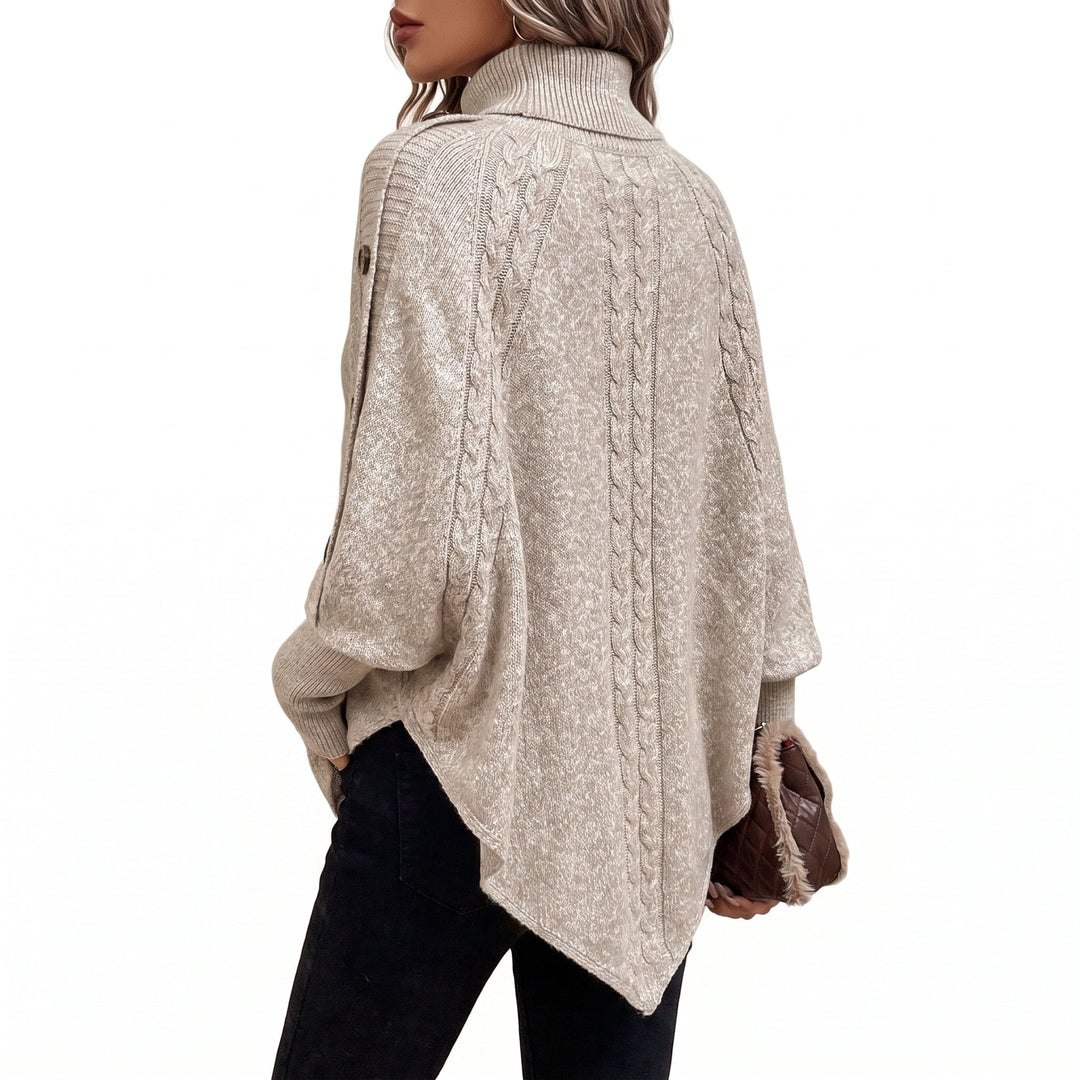Andrea | Refined Oversized Cable Knit Turtleneck Sweater