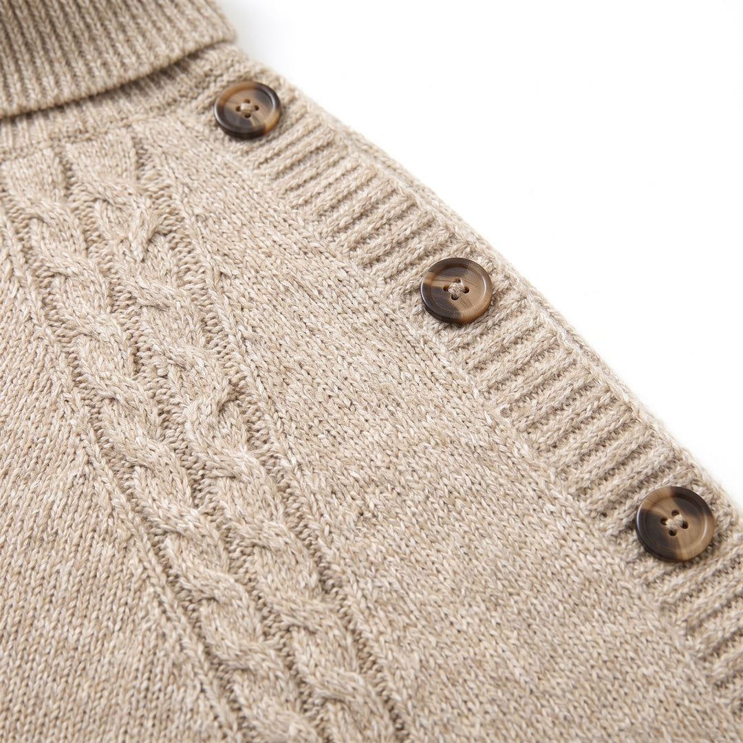 Andrea | Refined Oversized Cable Knit Turtleneck Sweater