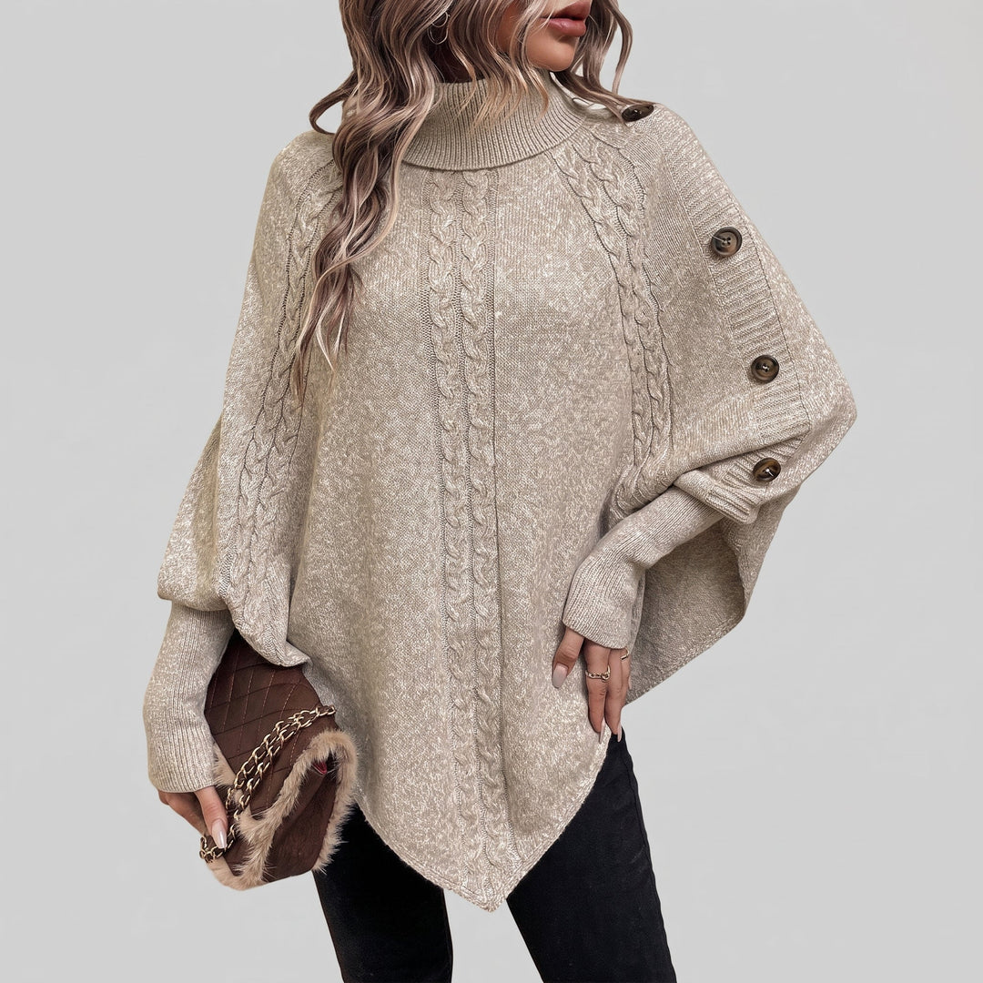 Andrea | Refined Oversized Cable Knit Turtleneck Sweater
