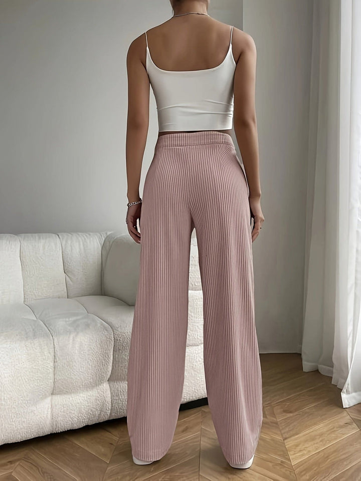 Angela | Cozy High Waisted Wide Leg Corduroy Pants