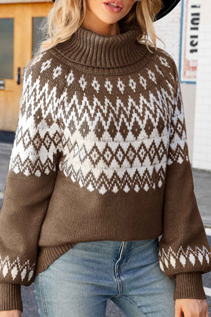 Angela | Relaxed Fair Isle Turtleneck Christmas Sweater Women