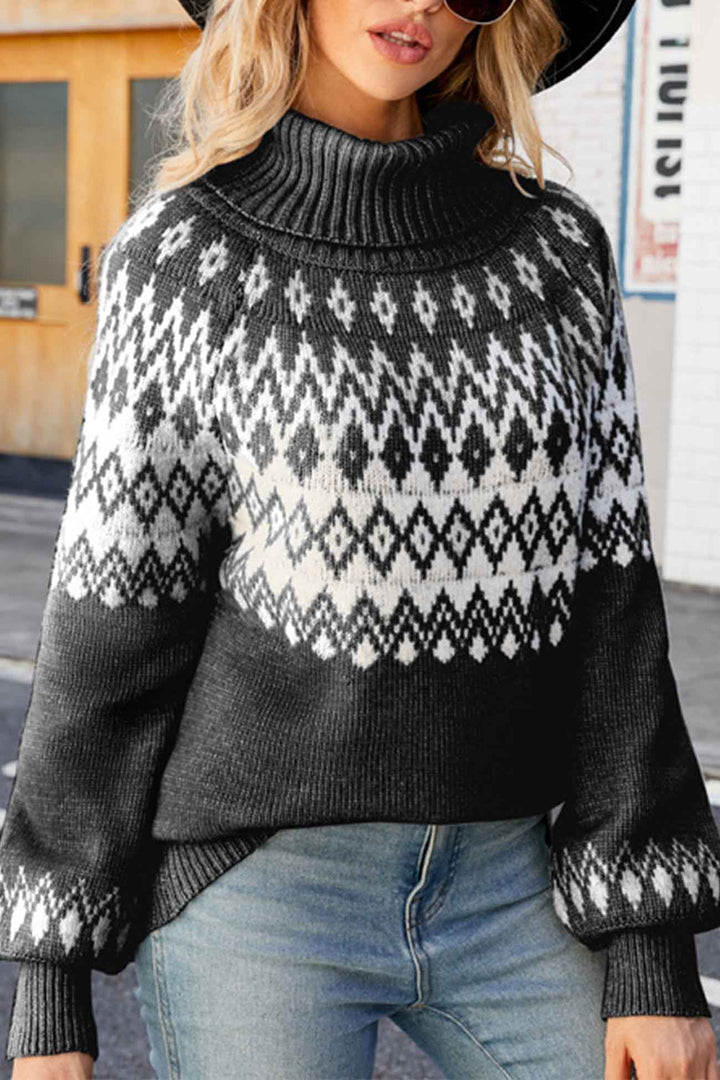 Angela | Relaxed Fair Isle Turtleneck Christmas Sweater Women
