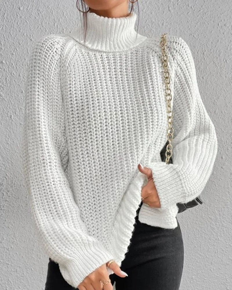 Ann | Sophisticated Ribbed Chunky Knit Turtleneck Sweater
