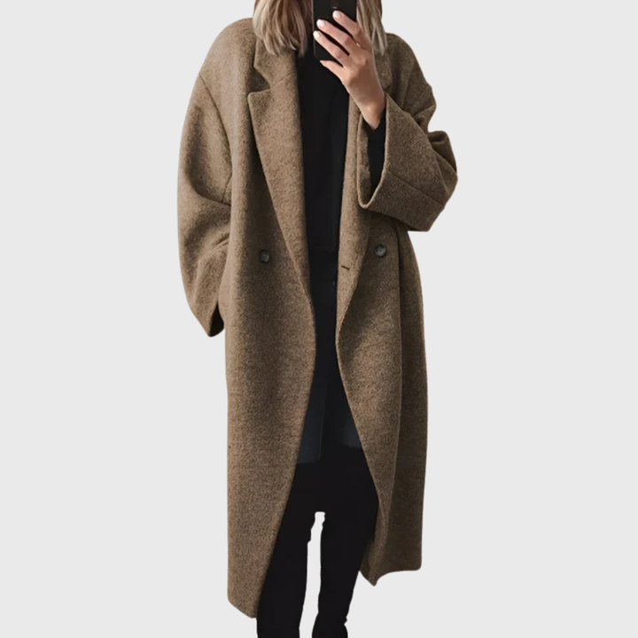 Anna | Chic Oversized Longline Camel Coat