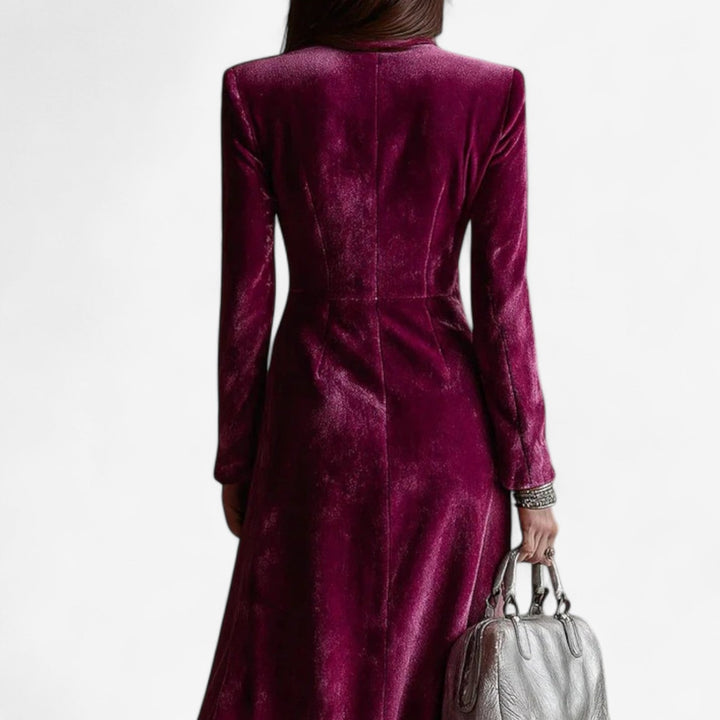 Anna | Stylish Velvet Wrap Fall Wedding Guest Maxi Dress