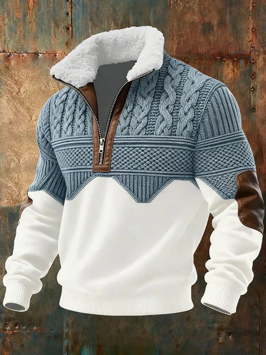 Arthur | Sophisticated Cable Knit Quarter Zip Mens Sweaters
