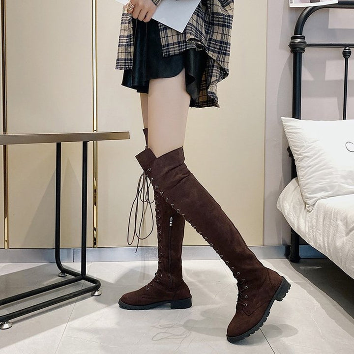 Ashley | Chic Lace-Up Over the Knee Thigh High Boots