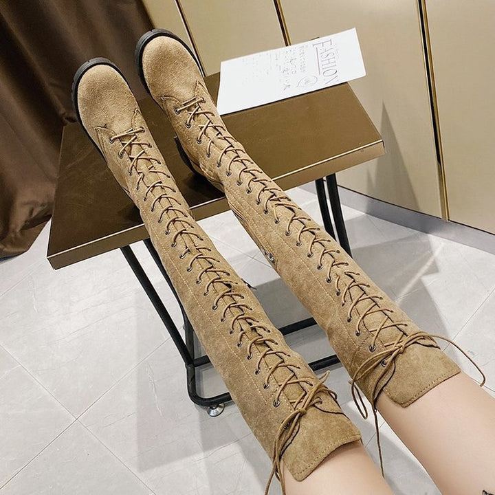 Ashley | Chic Lace-Up Over the Knee Thigh High Boots