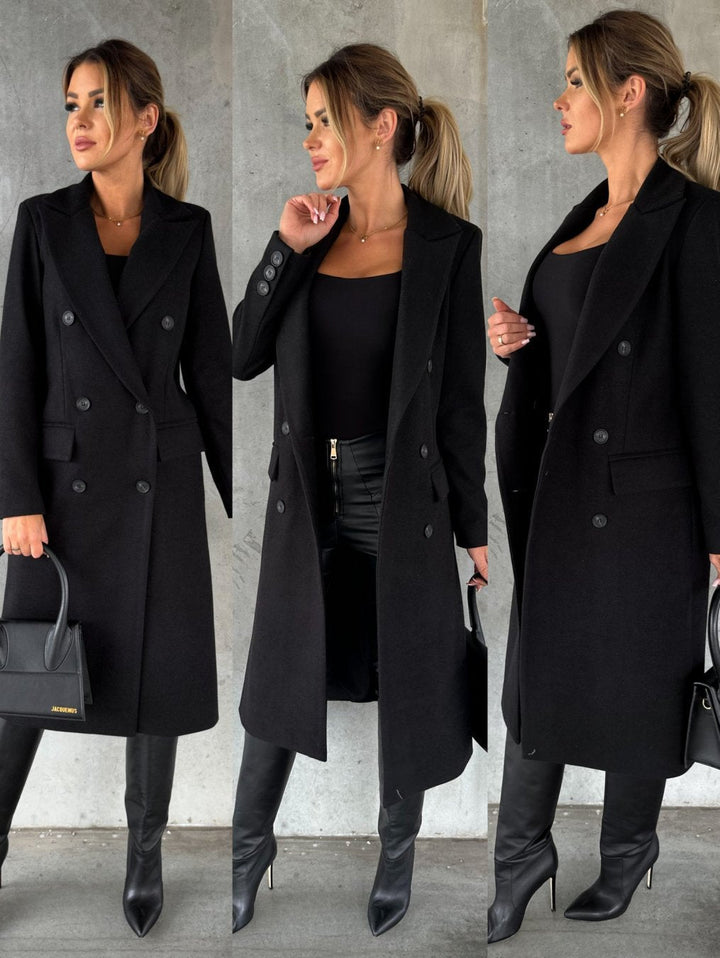 Ashley | Stylish Double Breasted Camel Coat Long Trench