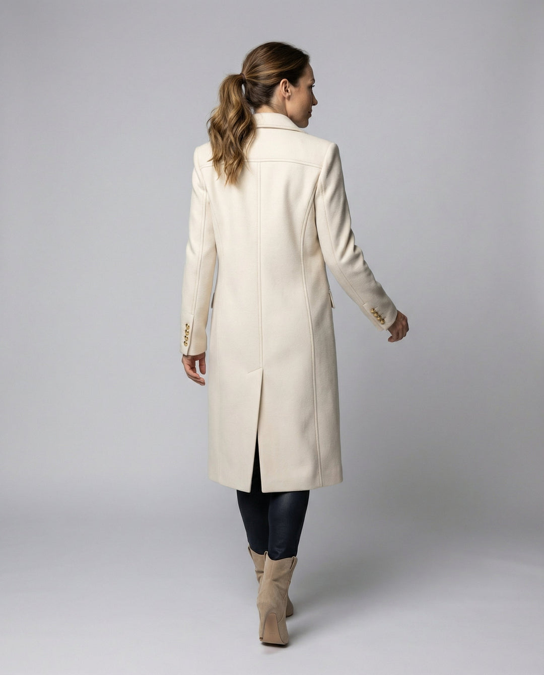Ashley | Stylish Double Breasted Camel Coat Long Trench