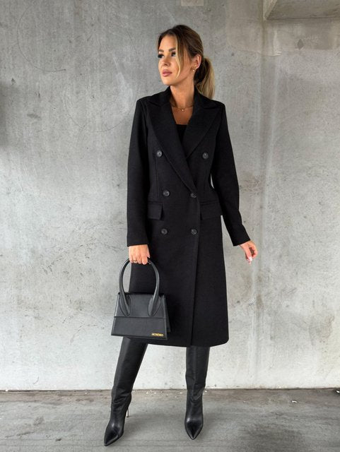 Ashley | Stylish Double Breasted Camel Coat Long Trench