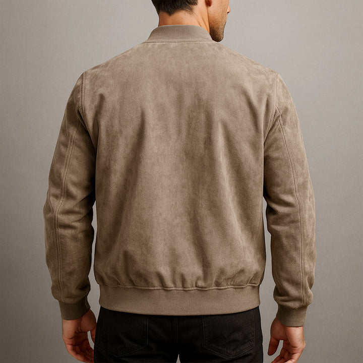 Austin | Classic Zip-Front Suede-Look Bomber Jacket