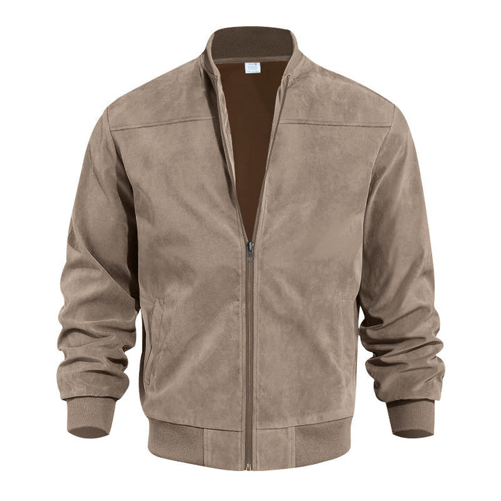Austin | Classic Zip-Front Suede-Look Bomber Jacket