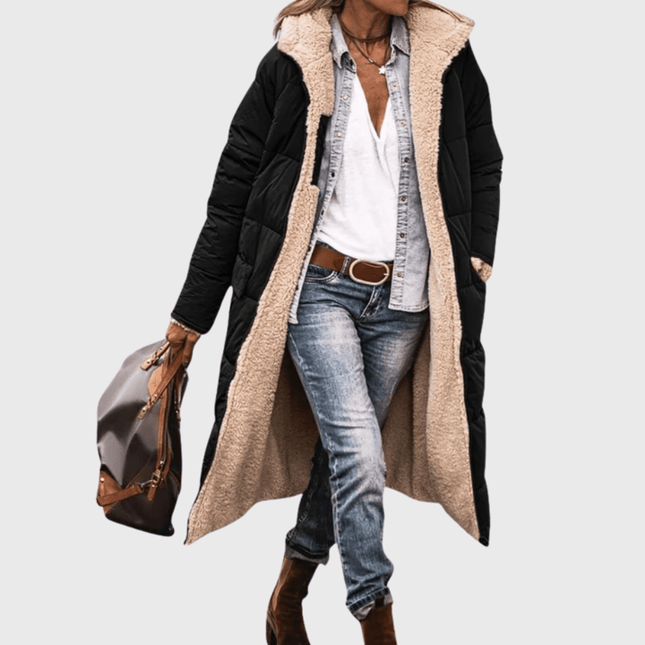 Ava | Long Hooded Quilted Winter Puffer Jacket