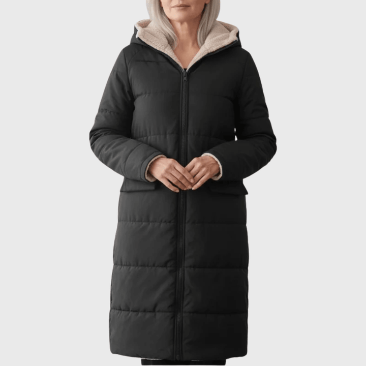 Ava | Long Hooded Quilted Winter Puffer Jacket