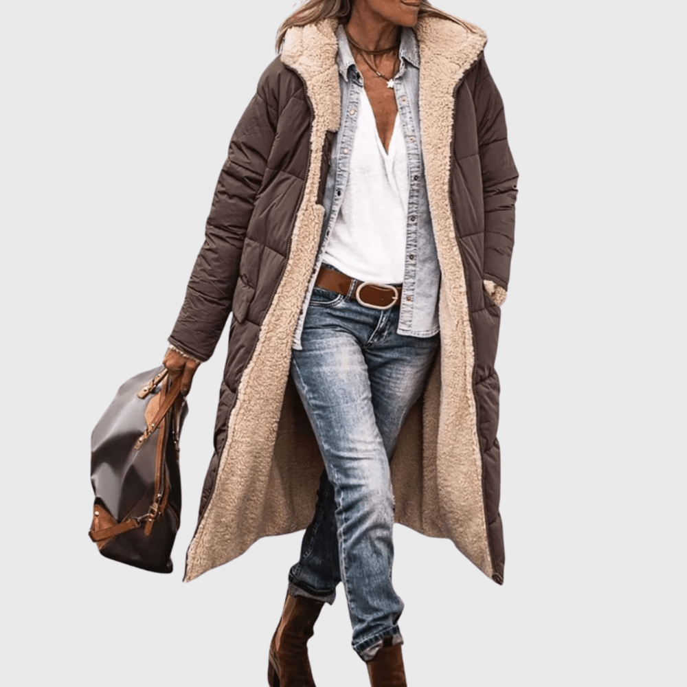 Ava | Long Hooded Quilted Winter Puffer Jacket