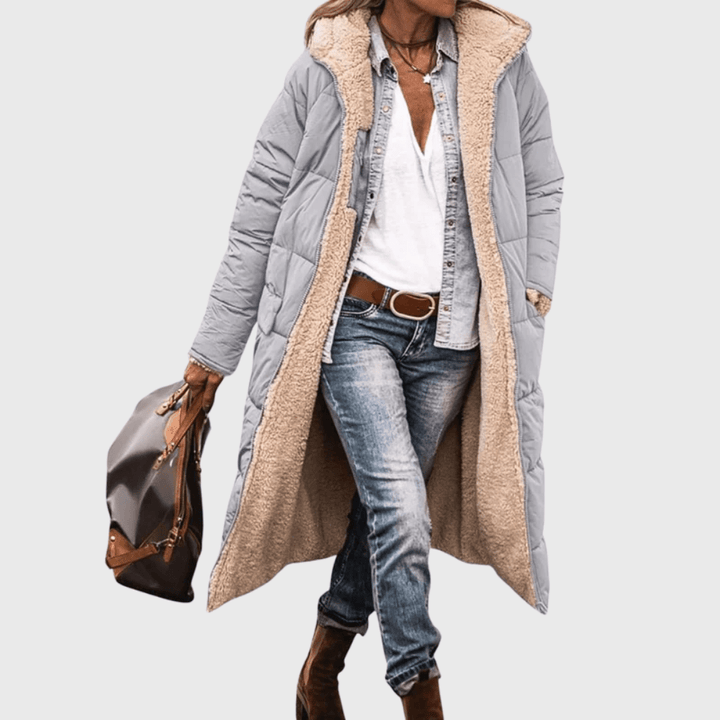 Ava | Long Hooded Quilted Winter Puffer Jacket