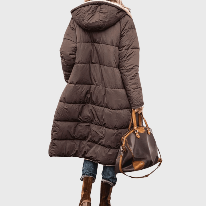 Ava | Long Hooded Quilted Winter Puffer Jacket