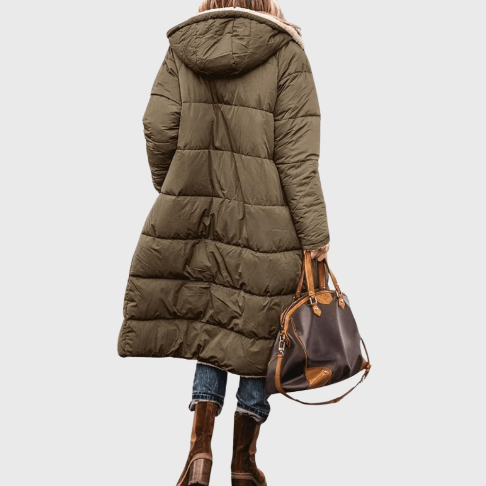 Ava | Long Hooded Quilted Winter Puffer Jacket