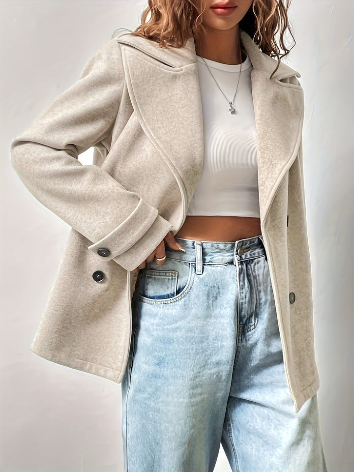 Ava | Polished Oversized Double Breasted Pea Coat