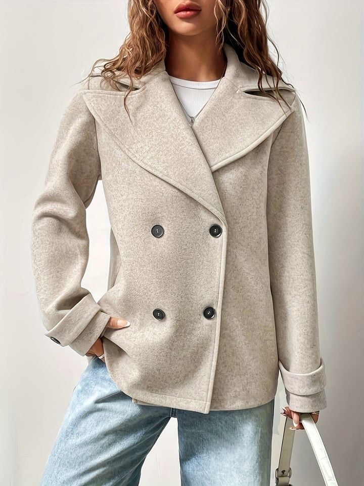 Ava | Polished Oversized Double Breasted Pea Coat
