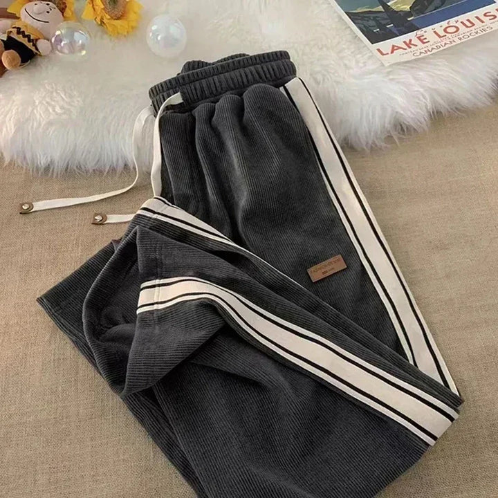 Ava | Striped Wide Leg Corduroy Pants