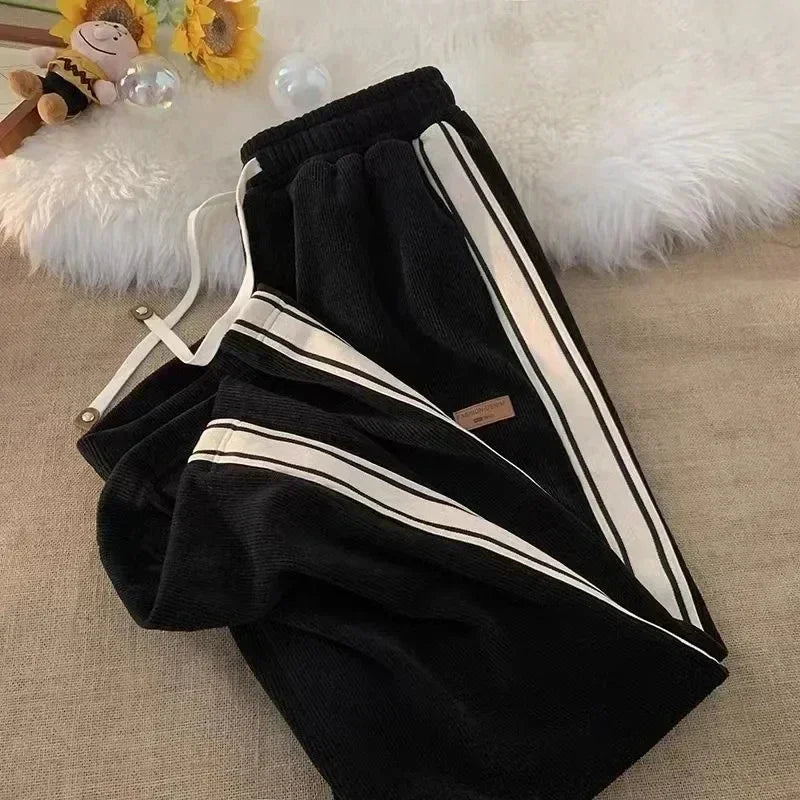 Ava | Striped Wide Leg Corduroy Pants