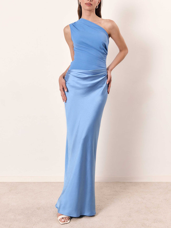 Ava | Timeless One Shoulder Winter Wedding Guest Maxi Dress