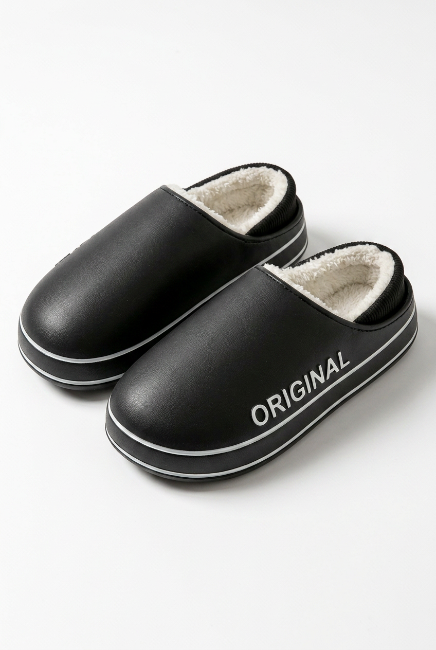 Barbara | Classic Fleece-Lined Platform Slipper Clogs
