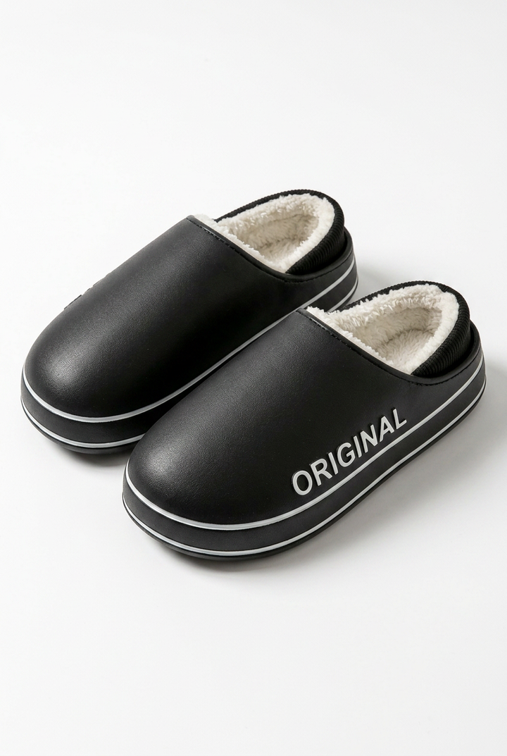 Barbara | Classic Fleece-Lined Platform Slipper Clogs