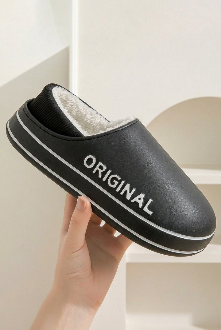 Barbara | Classic Fleece-Lined Platform Slipper Clogs