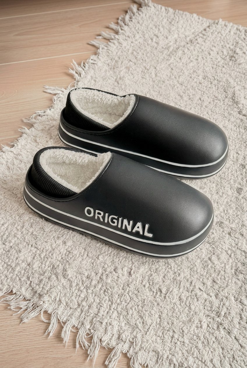Barbara | Classic Fleece-Lined Platform Slipper Clogs