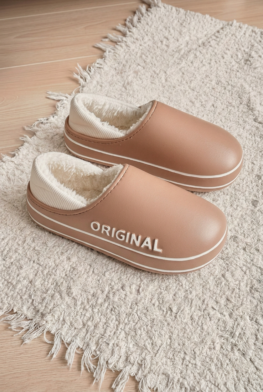 Barbara | Classic Fleece-Lined Platform Slipper Clogs