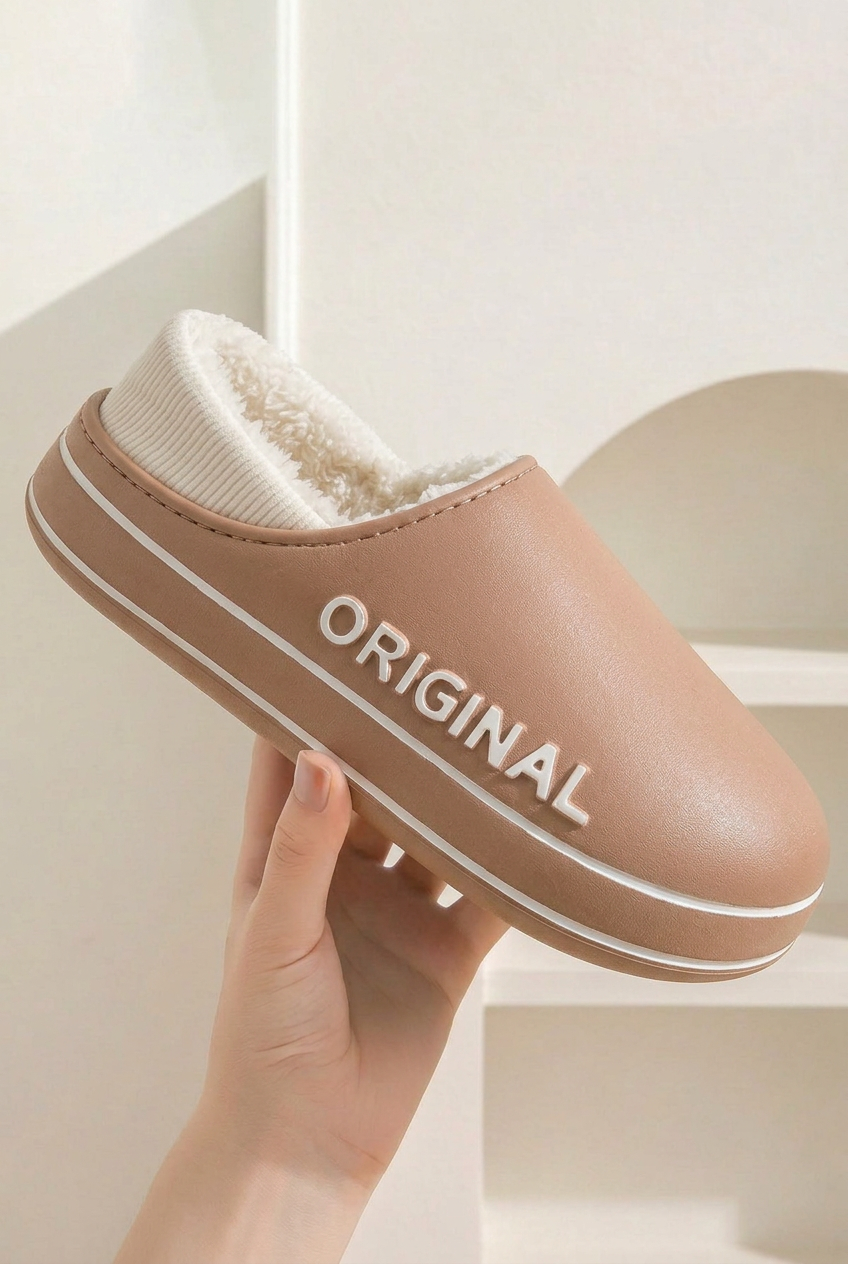Barbara | Classic Fleece-Lined Platform Slipper Clogs