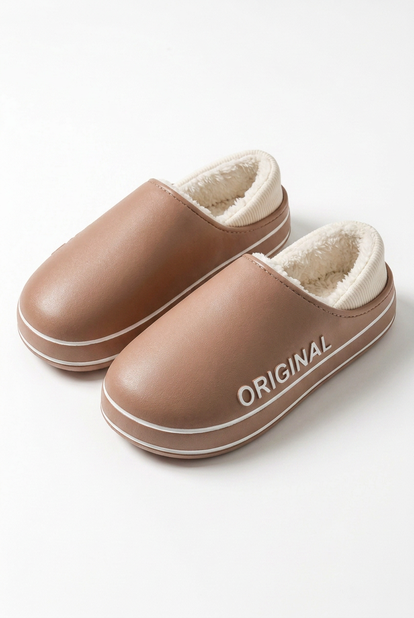 Barbara | Classic Fleece-Lined Platform Slipper Clogs