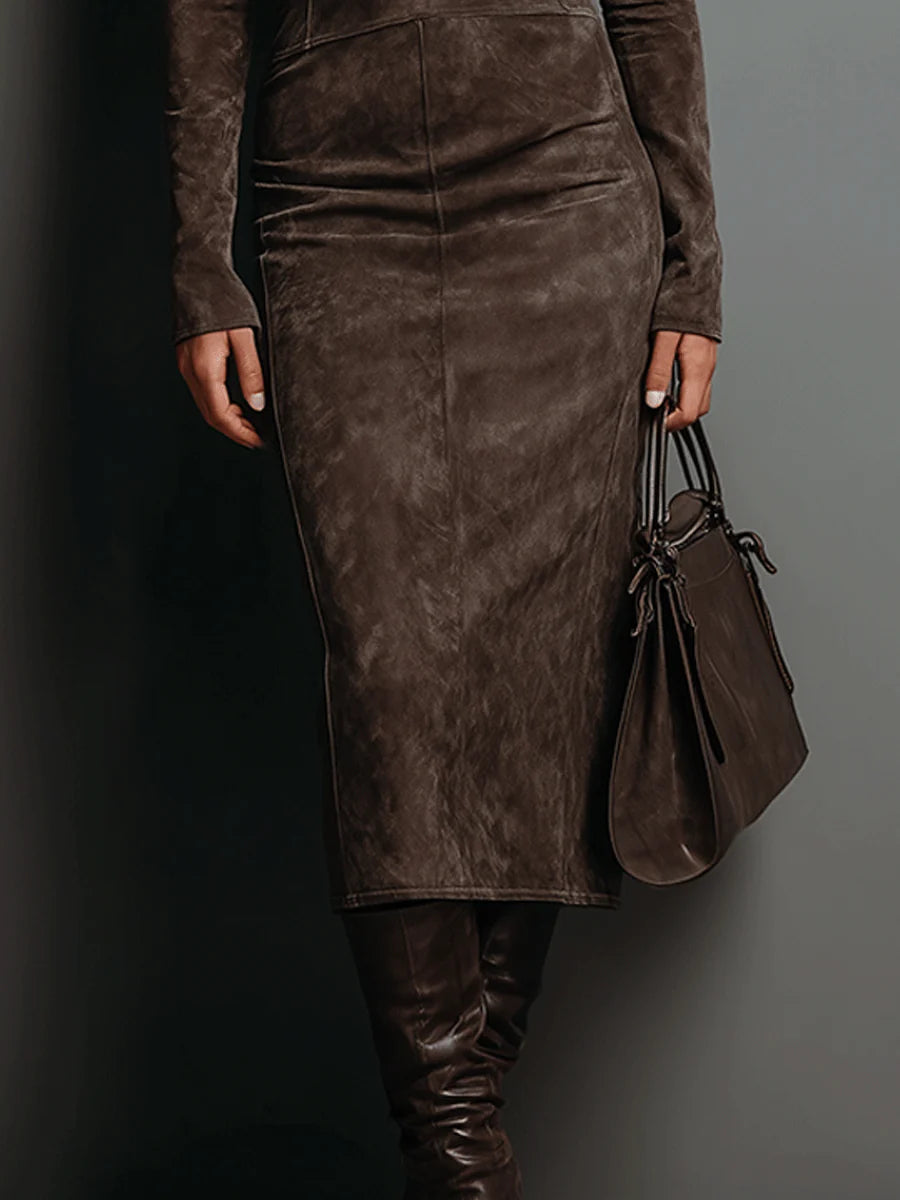 Barbara | Effortless Turtleneck Midi Fall Wedding Guest Dress