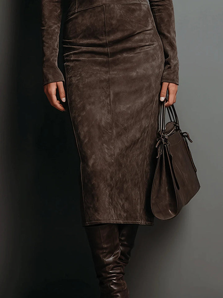 Barbara | Effortless Turtleneck Midi Fall Wedding Guest Dress