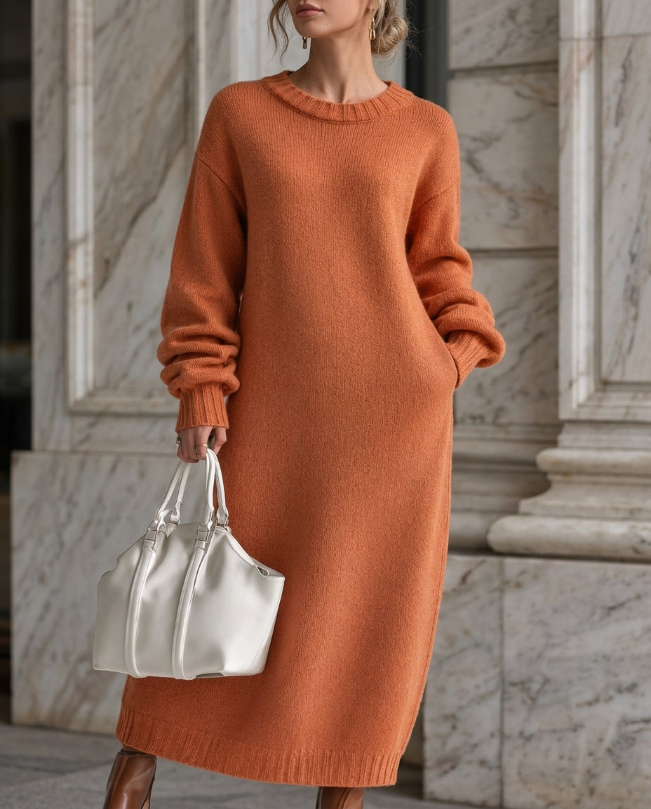 Barbara | Oversized Balloon Sleeve Maxi Sweater Dress