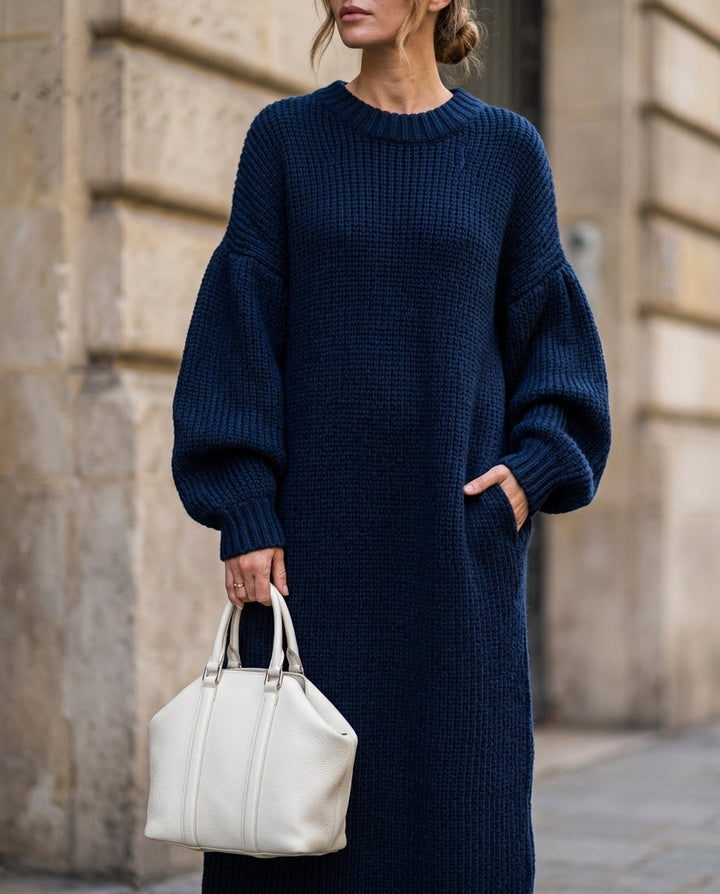 Barbara | Oversized Balloon Sleeve Maxi Sweater Dress