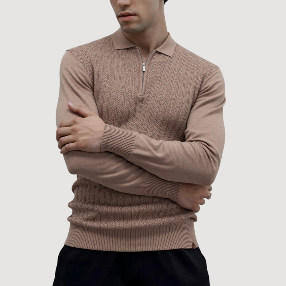 Benjamin | Refined Quarter-Zip Cable Knit Sweater