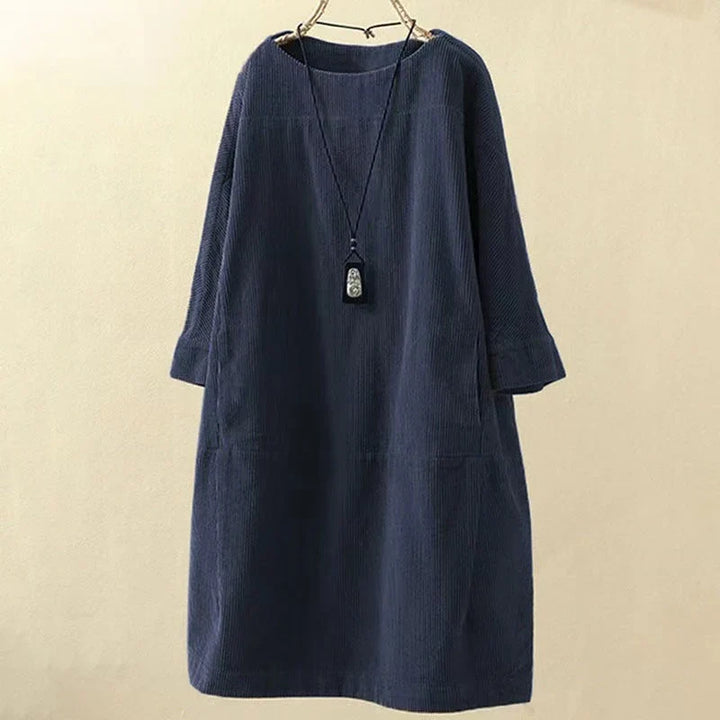 Betty | Classic Ribbed Midi Shift Sweater Dress